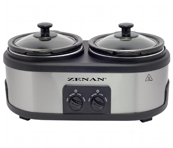 Zenan Dual Slow Cooker Zscr.2X15 With 2X1.5L Ceramic Pots And Independent Controls - Zoom Image