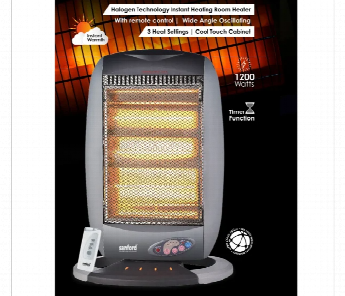 Sanford Sf1252Rh 1200W Halogen Instant Room Heater With Remote Control - Zoom Image 5
