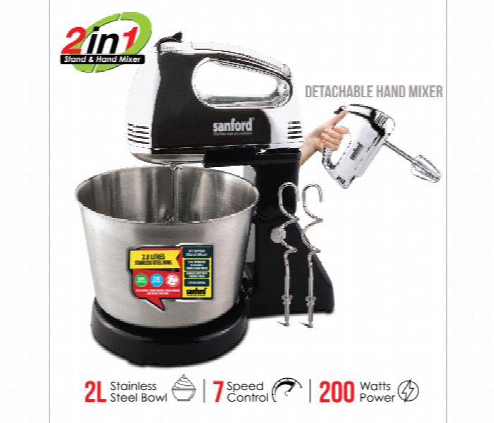 Sanford Sf1359Sm Bs 200W Portable Stand Mixer - Zoom Image 1