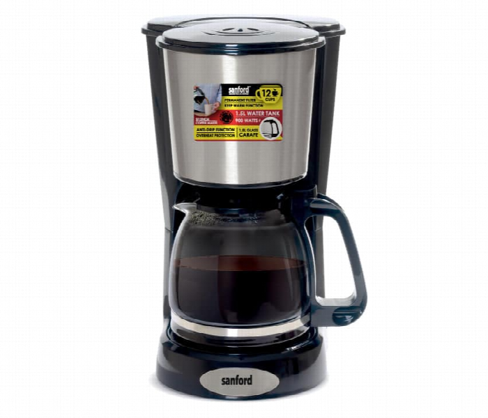 Sanford Sf1394Cm Bs 900W 1.5L Coffee Maker With Thermostat Control And Keep Warm Function - Zoom Image 1
