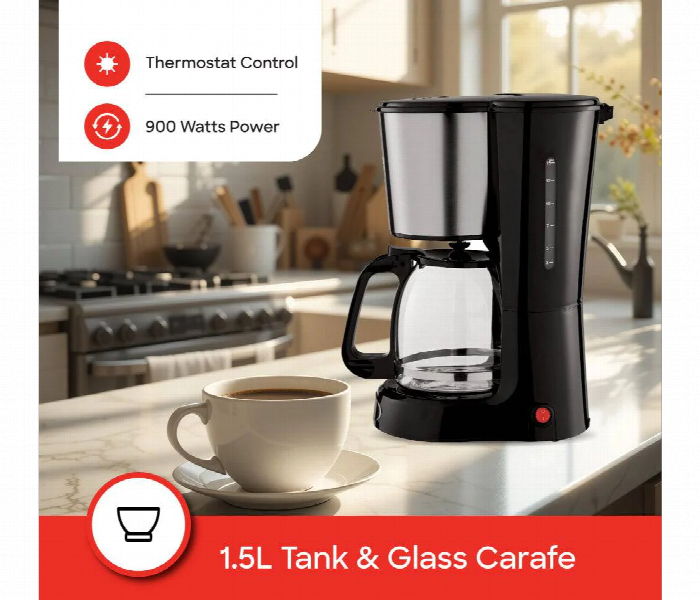 Sanford Sf1394Cm Bs 900W 1.5L Coffee Maker With Thermostat Control And Keep Warm Function - Zoom Image 4