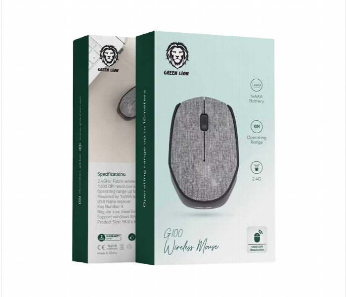 Green Lion G100 Wireless Mouse Gray Gnm100Gy - Zoom Image 5