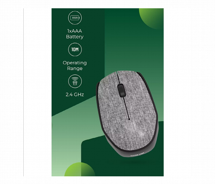 Green Lion G100 Wireless Mouse Gray Gnm100Gy - Zoom Image 4