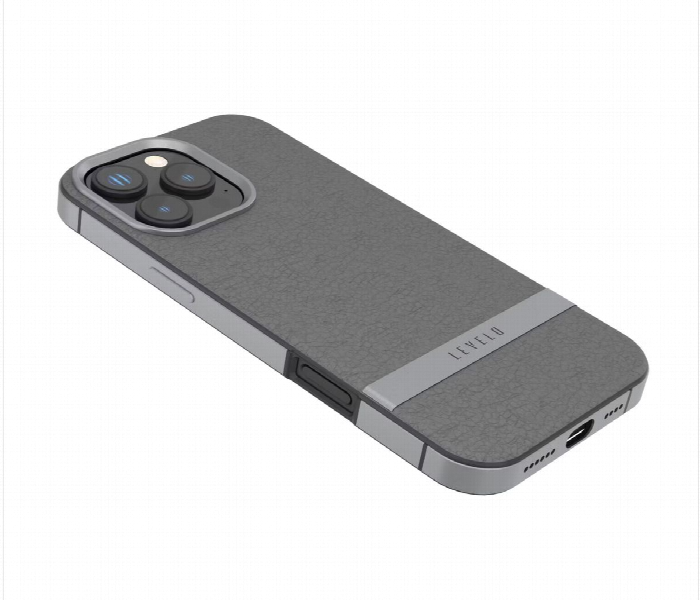 Levelo Pelle Leather Case For Iphone 16 Pro Max Gray Lvlplc16Pmgy - Zoom Image 2