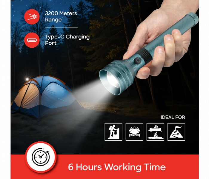 Sanford Sf4701Slc Rechargeable 2Pcs Combo Led Search Light - Zoom Image 4