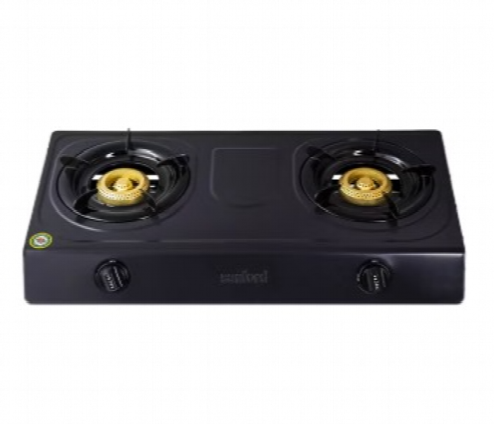 Sanford Sf5356Gc 2B Black Cast Iron Double Burner Lpg Stove With Stainless Steel Frame - Zoom Image 1