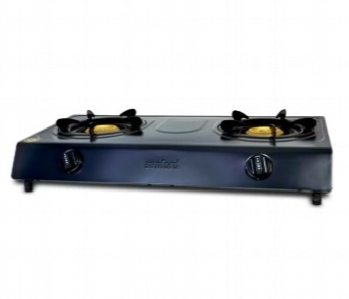 Sanford Sf5356Gc 2B Black Cast Iron Double Burner Lpg Stove With Stainless Steel Frame - Zoom Image 2