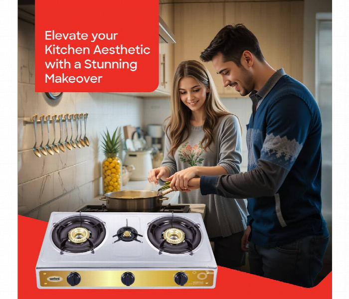 Sanford Sf5357Gc A Stainless Steel Triple Burner Gas Stove - Zoom Image 2