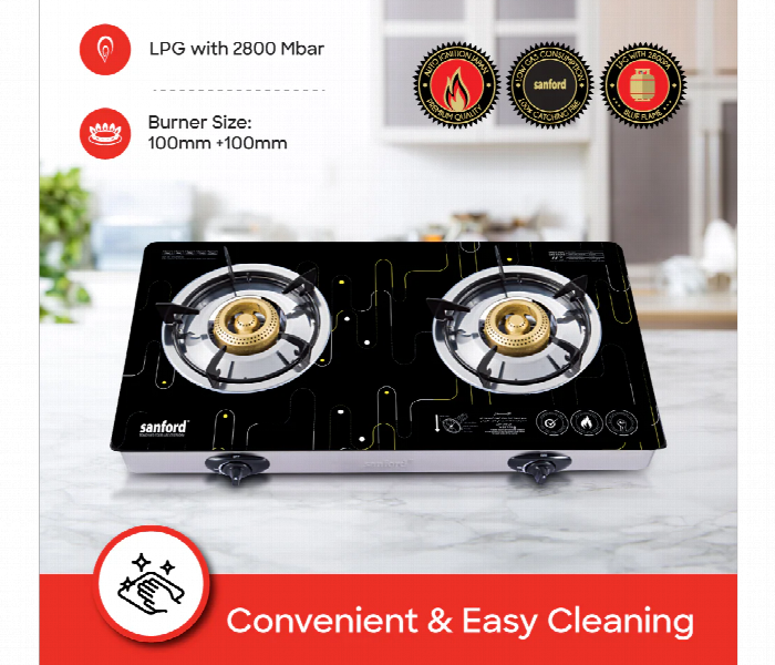 Sanford Sf5361Gc 2B Quantity Glass Top Gas Stove With Indian Burner And Cast Iron Cap - Zoom Image 4