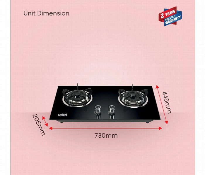 Sanford Sf5403Gc 2 Burner Glass Top Gas Stove With Pulse Ignition - Zoom Image 6