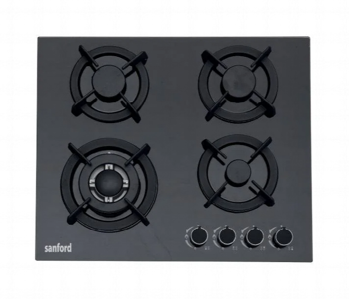 Sanford Sf5454Gh Bs 4 Burner Glass Gas Hob With Auto Ignition - Zoom Image 1