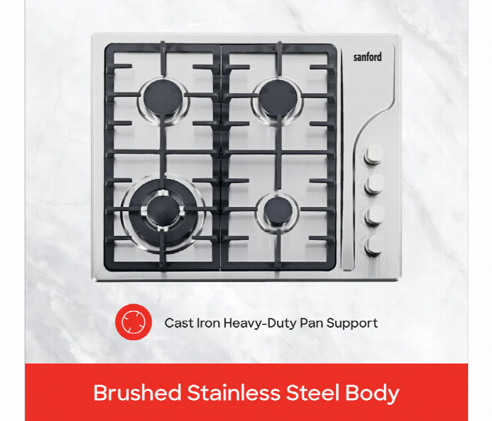 Sanford Sf5455Gh Bs 4 Burner Gas Stove With Auto Ignition And Cast Iron Support - Zoom Image 4