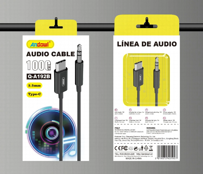 Andowl  Qa192B Audio Cable 3.5Mm Type C - Zoom Image