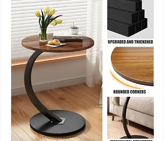 Modern Round Coffee Table Brown - Zoom Image 5