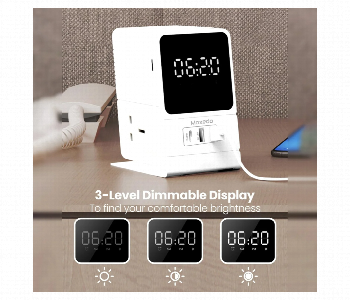 Moxedo Multi Function Desktop Charging Hub With Adjustable Time And Alarm Tone Settings - Zoom Image 2
