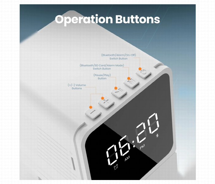 Moxedo Multi Function Desktop Charging Hub With Adjustable Time And Alarm Tone Settings - Zoom Image 3