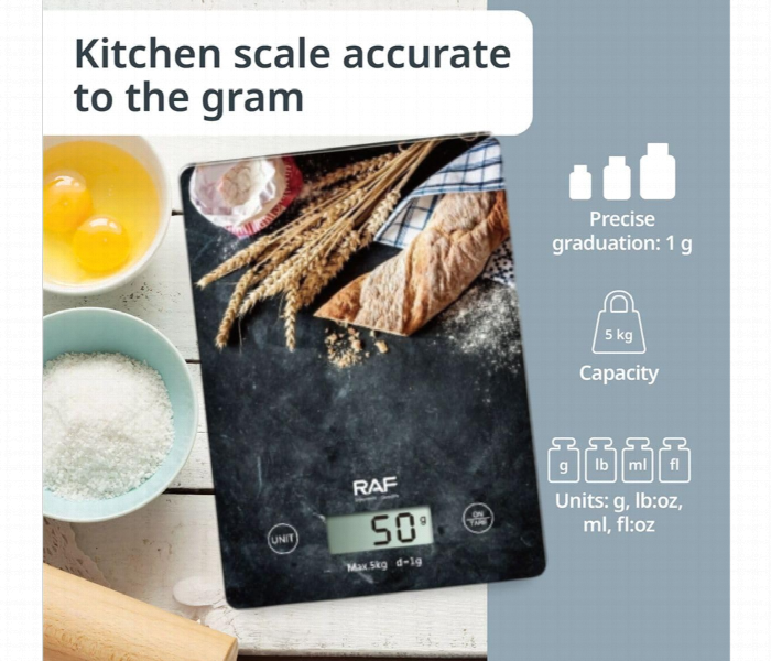 Raf 5Kg Digital Kitchen Scale With Lcd Digital Display - Zoom Image 3