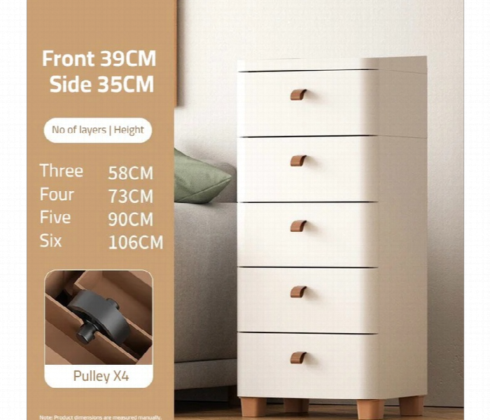 Plastic Durable Storage 5 Layer Drawer Cabinet - Zoom Image 2