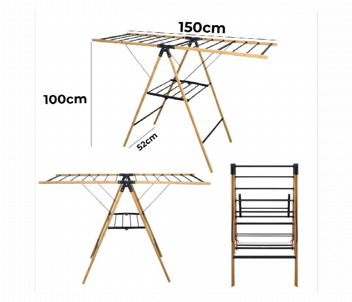 Foldable Wooden Clothes Drying Stand - Zoom Image 5