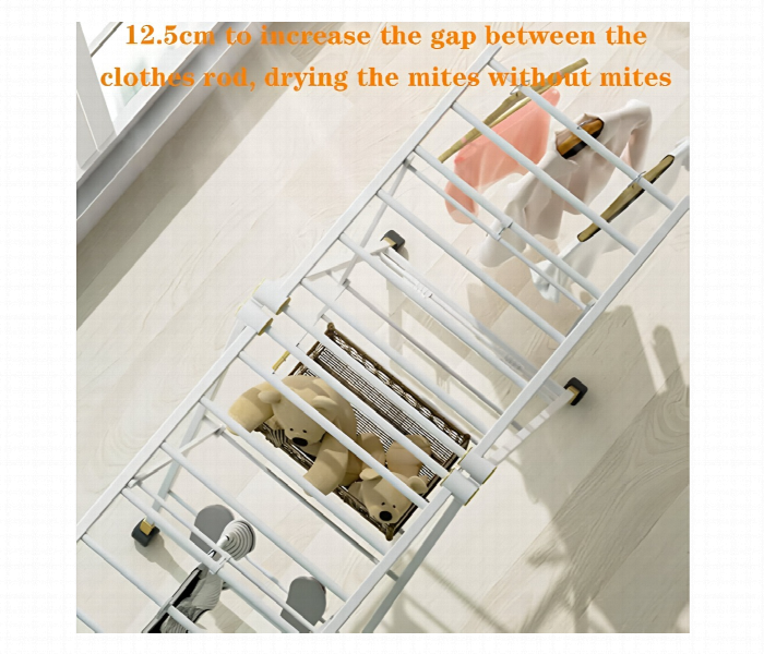 Foldable And Adjustable Cloth Drying Stand White - Zoom Image 2