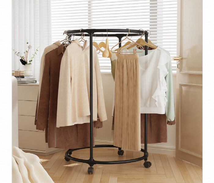Circular Cloth Drying Rack With Wheels - Zoom Image 3