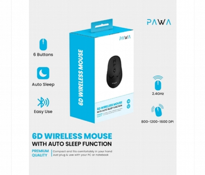 Pawa Compact 6D Wireless Mouse With Auto Sleep Function - Zoom Image 3