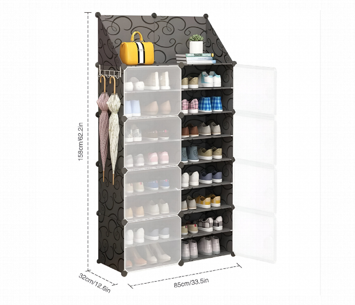 Shoe Rack With 2 Column 9 Layer  And 8 Doors - Zoom Image 2