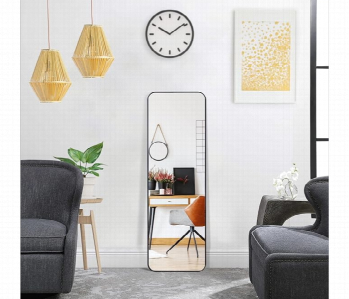 Rectangular Standing Mirror With Durable Glass And  Sturdy Frame - Zoom Image 2