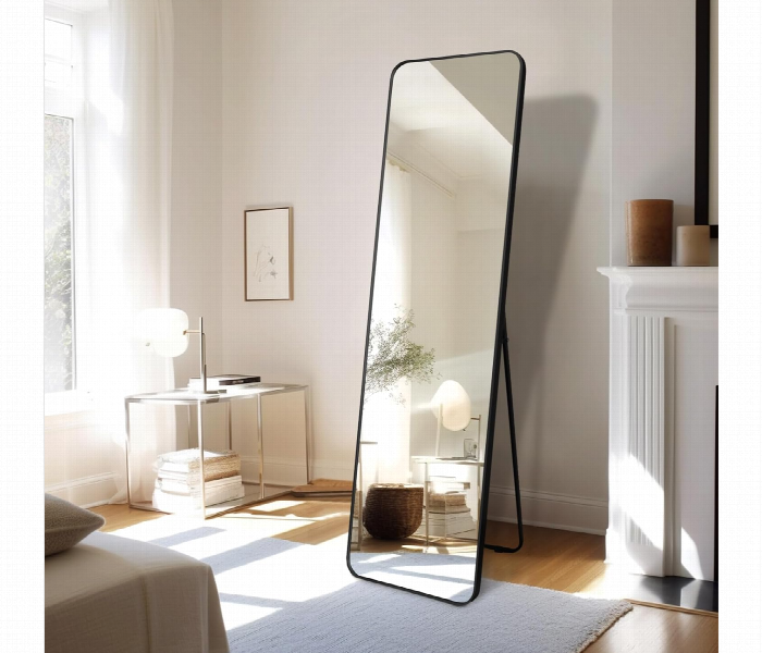 Rectangular Standing Mirror With Durable Glass And  Sturdy Frame - Zoom Image 3