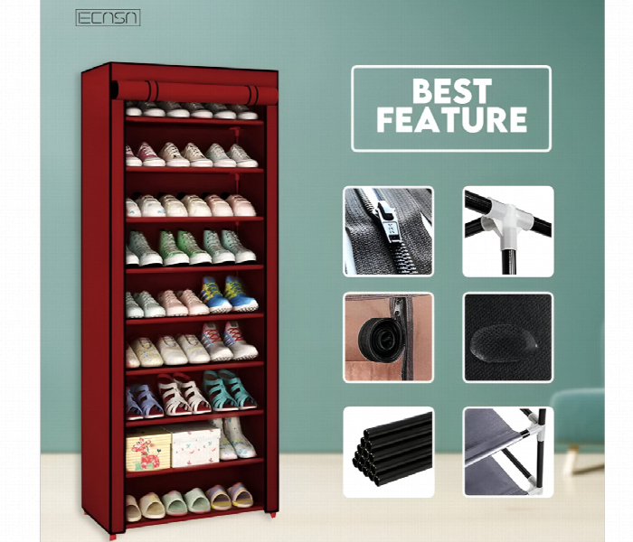 Foldable Dustproof Zipper Shoe Rack With 10 Layer - Zoom Image 3