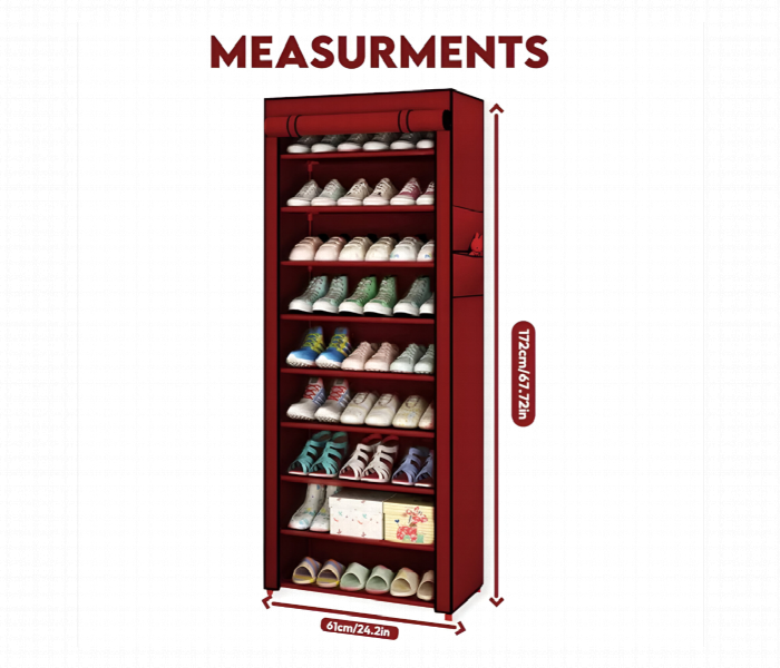 Foldable Dustproof Zipper Shoe Rack With 10 Layer - Zoom Image 2