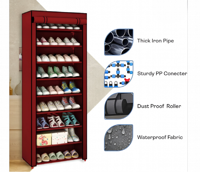 Foldable Dustproof Zipper Shoe Rack With 10 Layer - Zoom Image 4