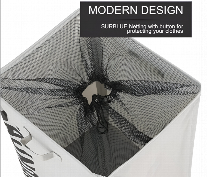 Rectangular Foldable Laundry Basket With Wheels - Zoom Image 4