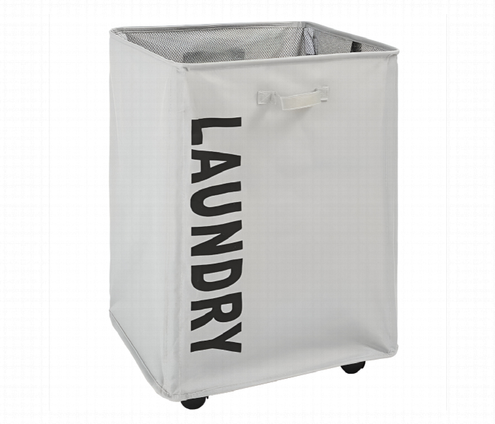 Rectangular Foldable Laundry Basket With Wheels - Zoom Image 1