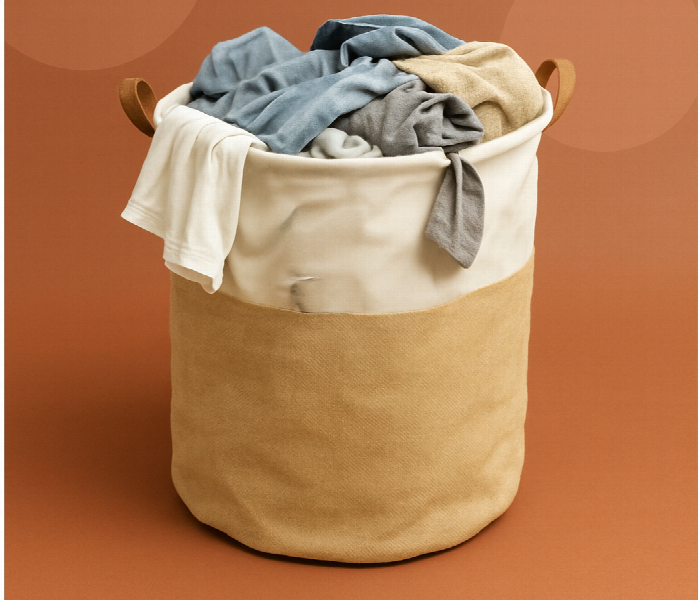 Foldable Round Fabric Laundry Basket - Zoom Image 3