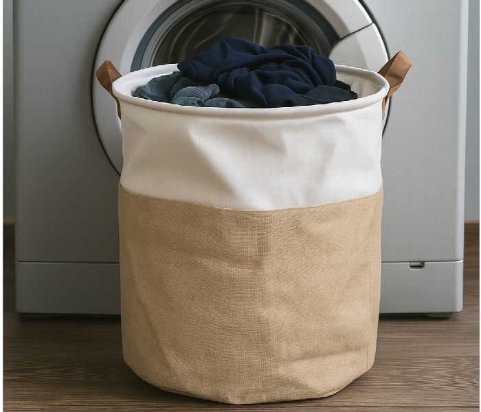 Foldable Round Fabric Laundry Basket - Zoom Image 4