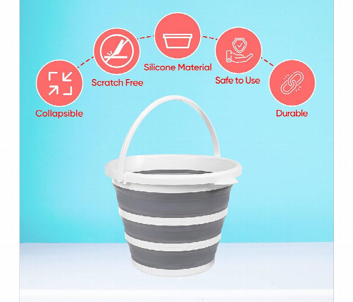 Foldable Bucket With Handle Multipurpose Collapsible Silicone Bucket - Zoom Image 3