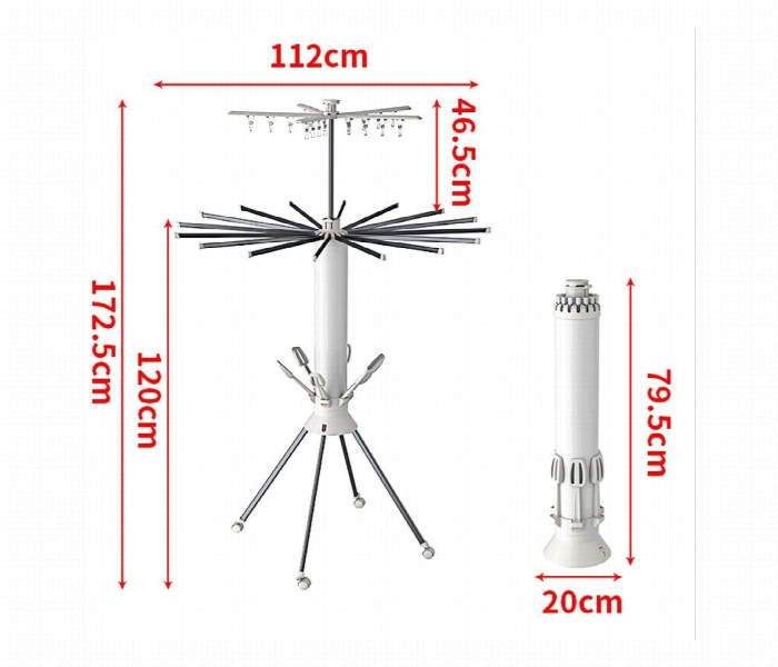 Octopus Foldable Clothes Drying Rack  Double Tier With Wheels - Zoom Image 3