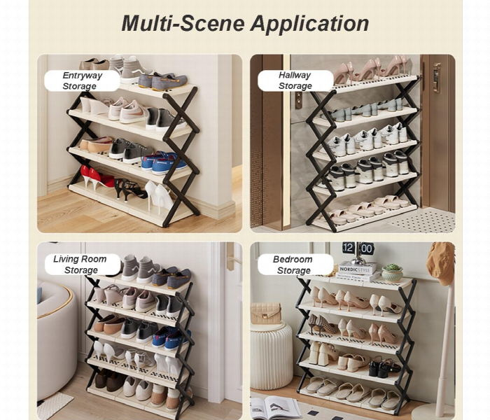 Foldable Shoe Rack 5 Layer Easy Open Storage Organizer - Zoom Image 5