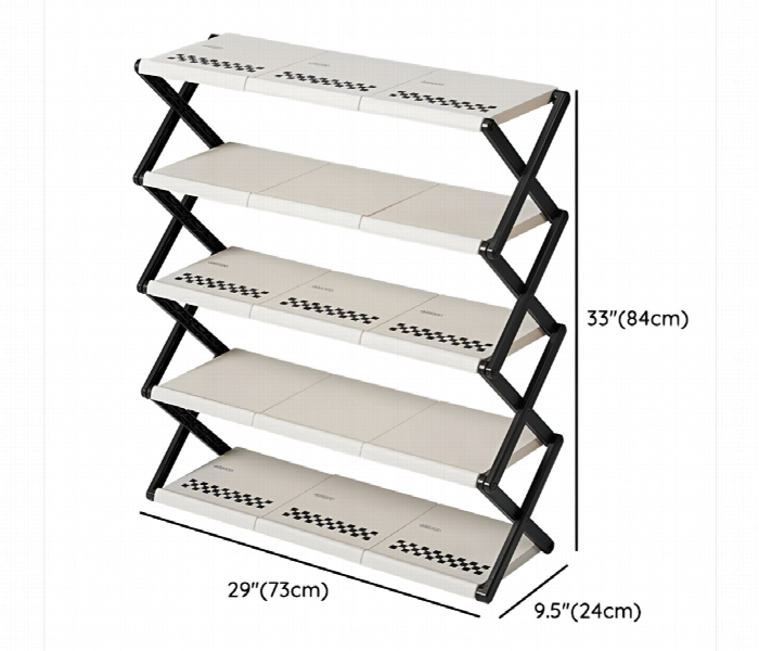 Foldable Shoe Rack 5 Layer Easy Open Storage Organizer - Zoom Image 4