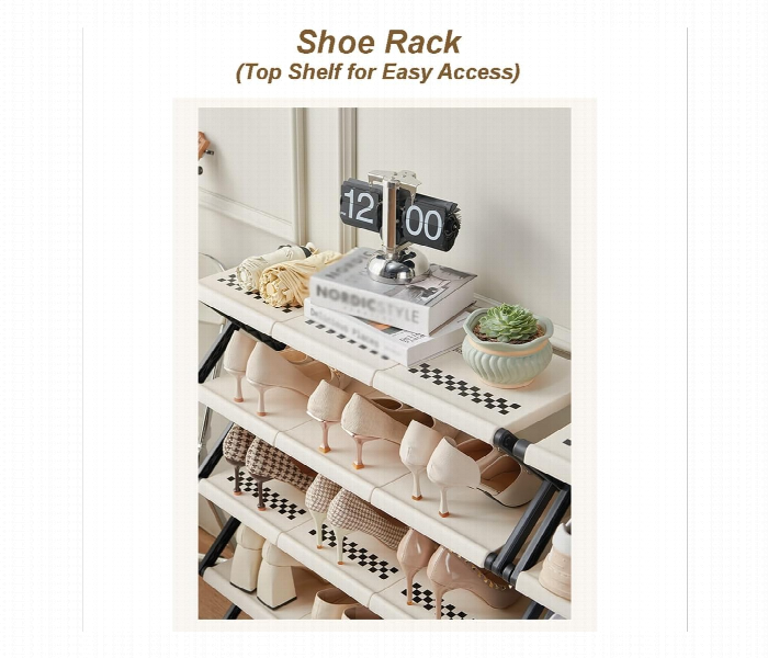Foldable Shoe Rack 5 Layer Easy Open Storage Organizer - Zoom Image 3