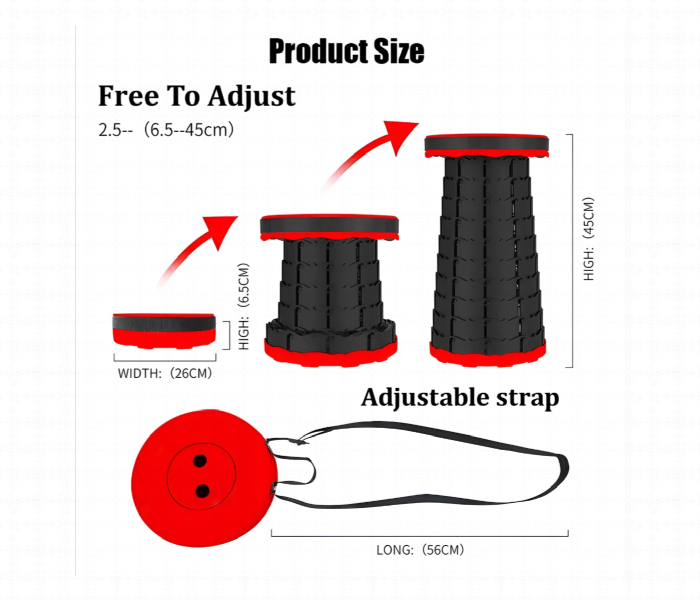 Portable Folding Stool Telescopic Camping Stool - Zoom Image 3