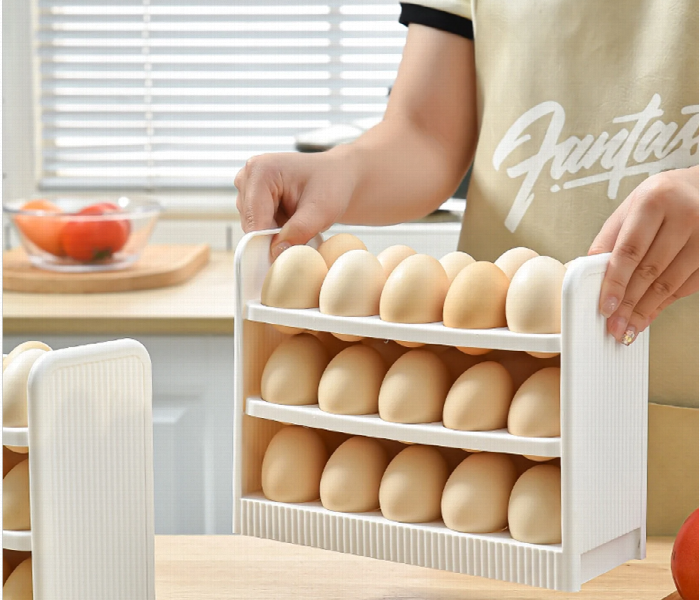 Egg Storage Box 3 Layer Pull Out Refrigerator Organizer - Zoom Image 5