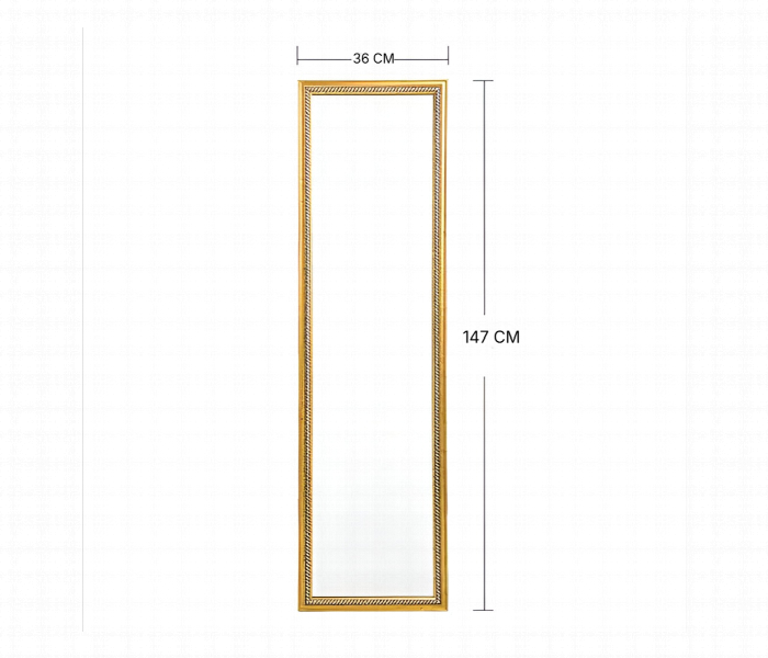Rectangular Stand Mirror Full Length With Golden Frame - Zoom Image 3