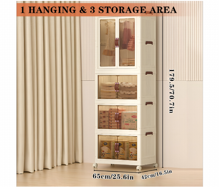 Rotatable And  Multifunctional Foldable Large Storage Wardrobe Cabinet - Zoom Image 1