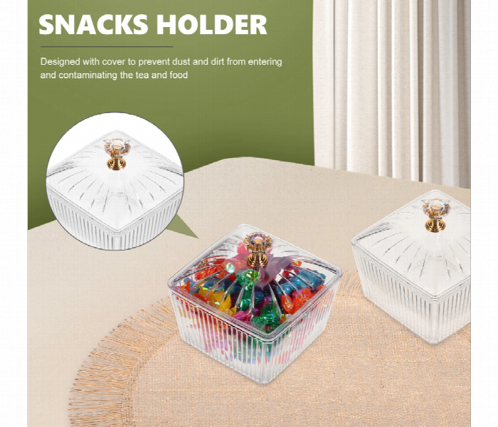 Multipurpose Clear Acrylic Candy Jar Box With Lid - Zoom Image 3