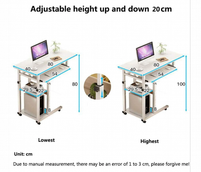 Laptop Table Shelves With Adjustable Keyboard Tray - Zoom Image 4