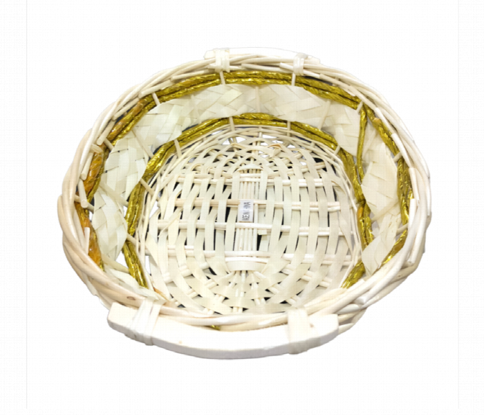 Gift Bamboo Hamper Basket Oval Shape Handmade Wicker - Zoom Image 1
