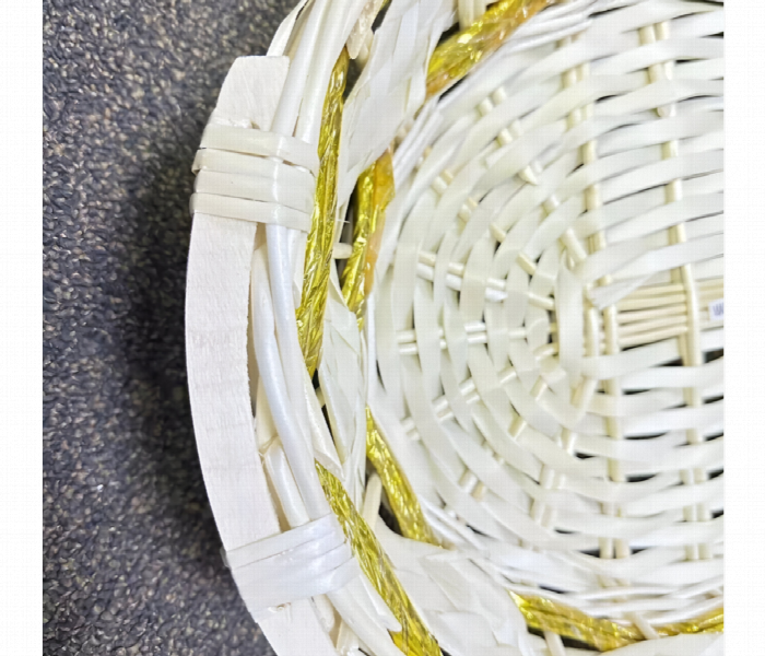 Gift Bamboo Hamper Basket Oval Shape Handmade Wicker - Zoom Image 3