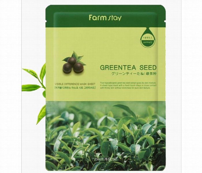 Farm Stay Visible Difference Mask Sheet Greentea 1Ea 23Ml - Zoom Image